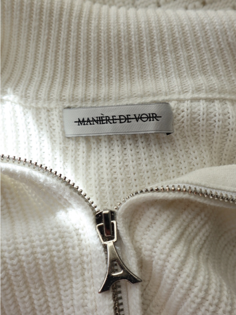 Manière De Voir Zip-Front Ribbed Knit Sweater Dress - Picture 4 of 4